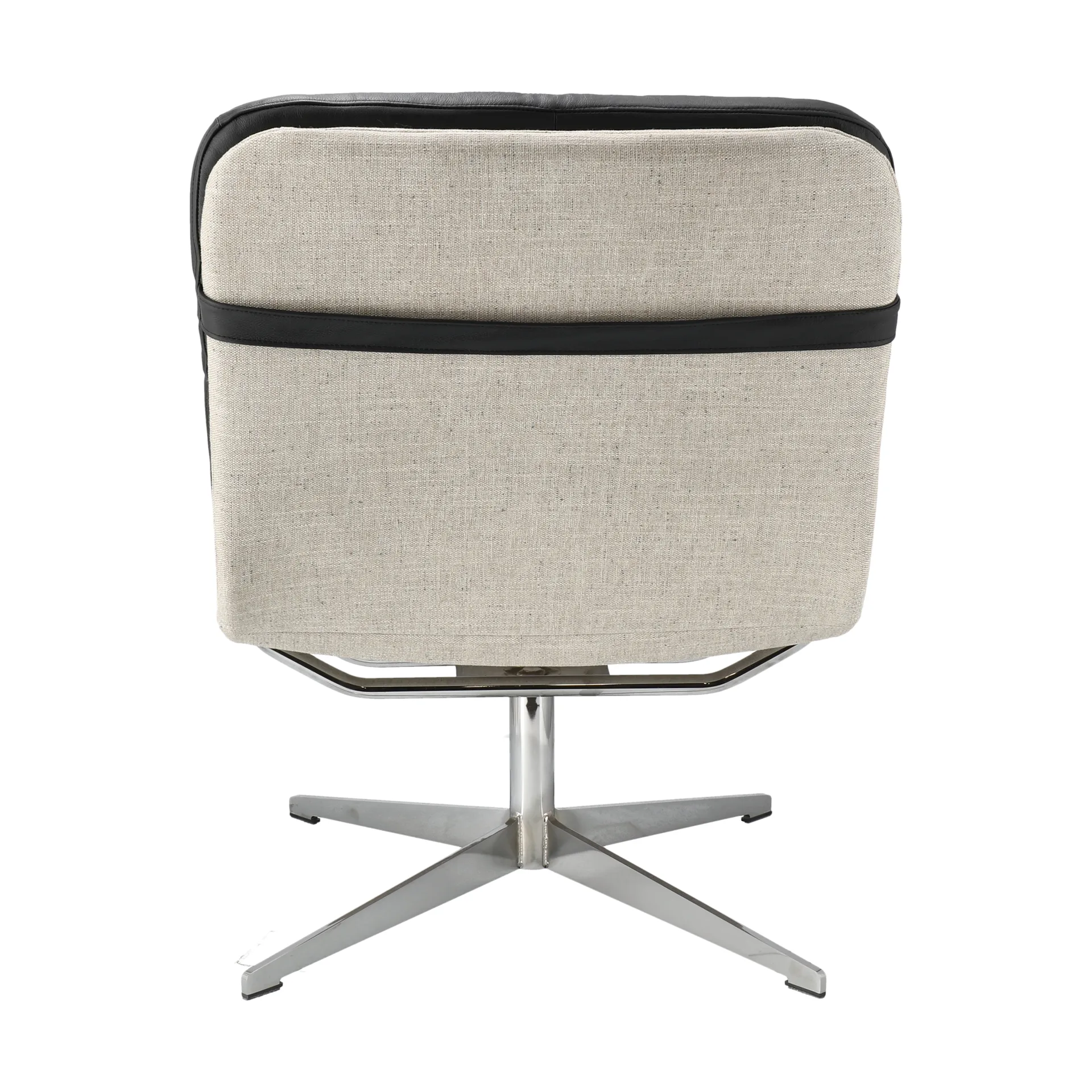 Loholm fåtölj med snurrfunktion, Svart läder-Bern Beige 0341 1898
