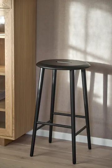 Norrabo rund barpall 65 cm - Svartlackad ek - 1898