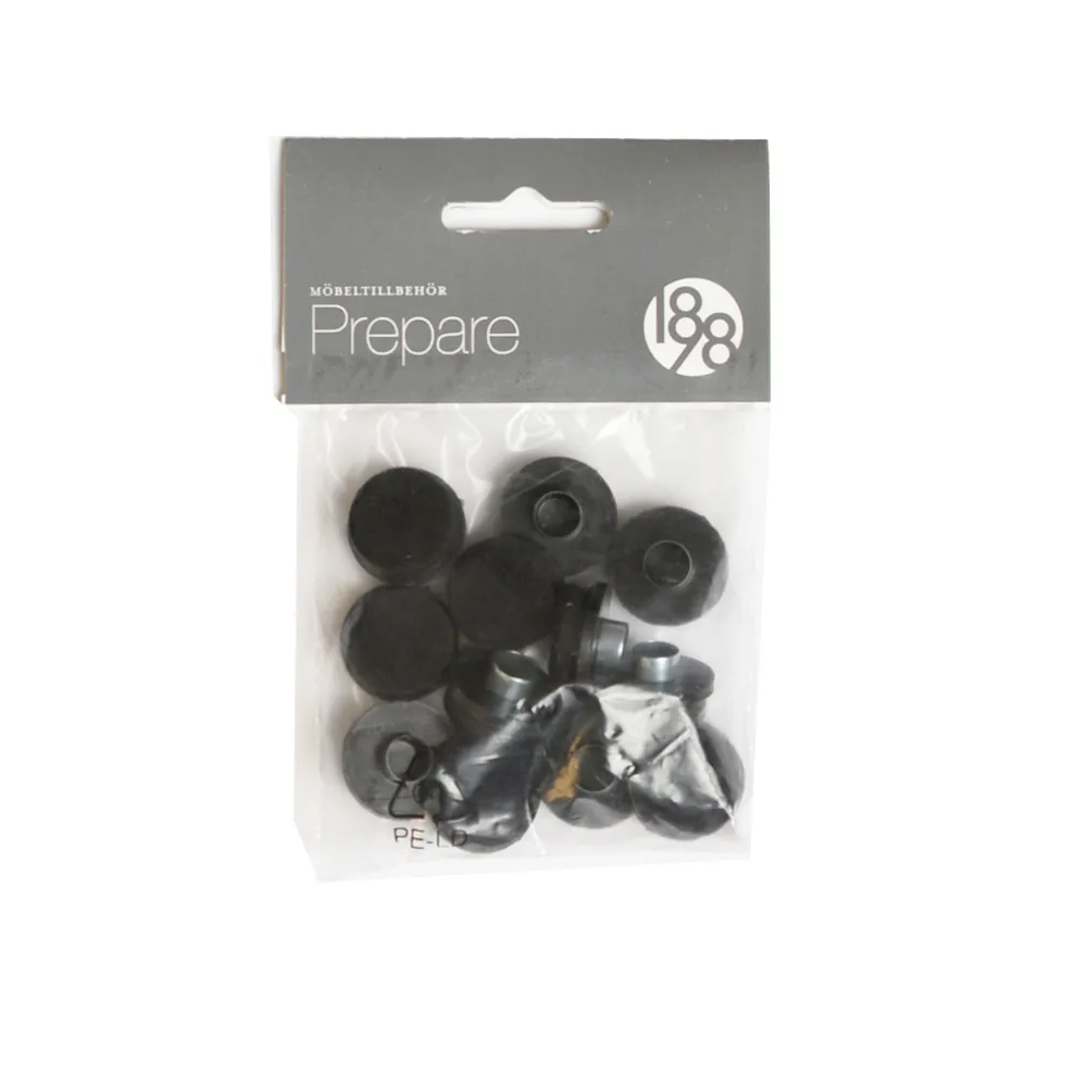 Prepare golvskydd, Svart 22mm plast-filt-nit 12st 1898