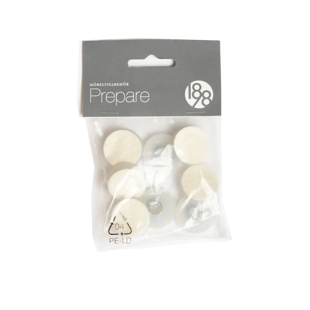 Prepare golvskydd, Vit 26mm plast-filt-nit 8st 1898