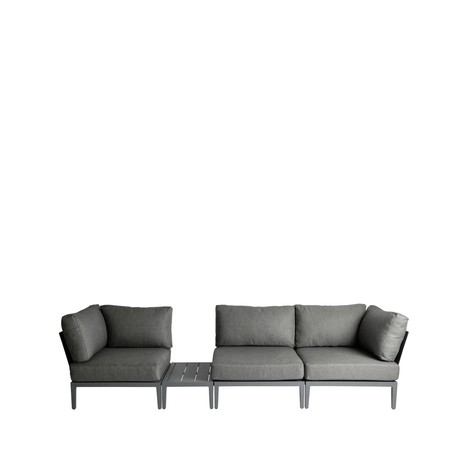 Santander sidobord 75x43x24 cm, Grå aluminium 1898