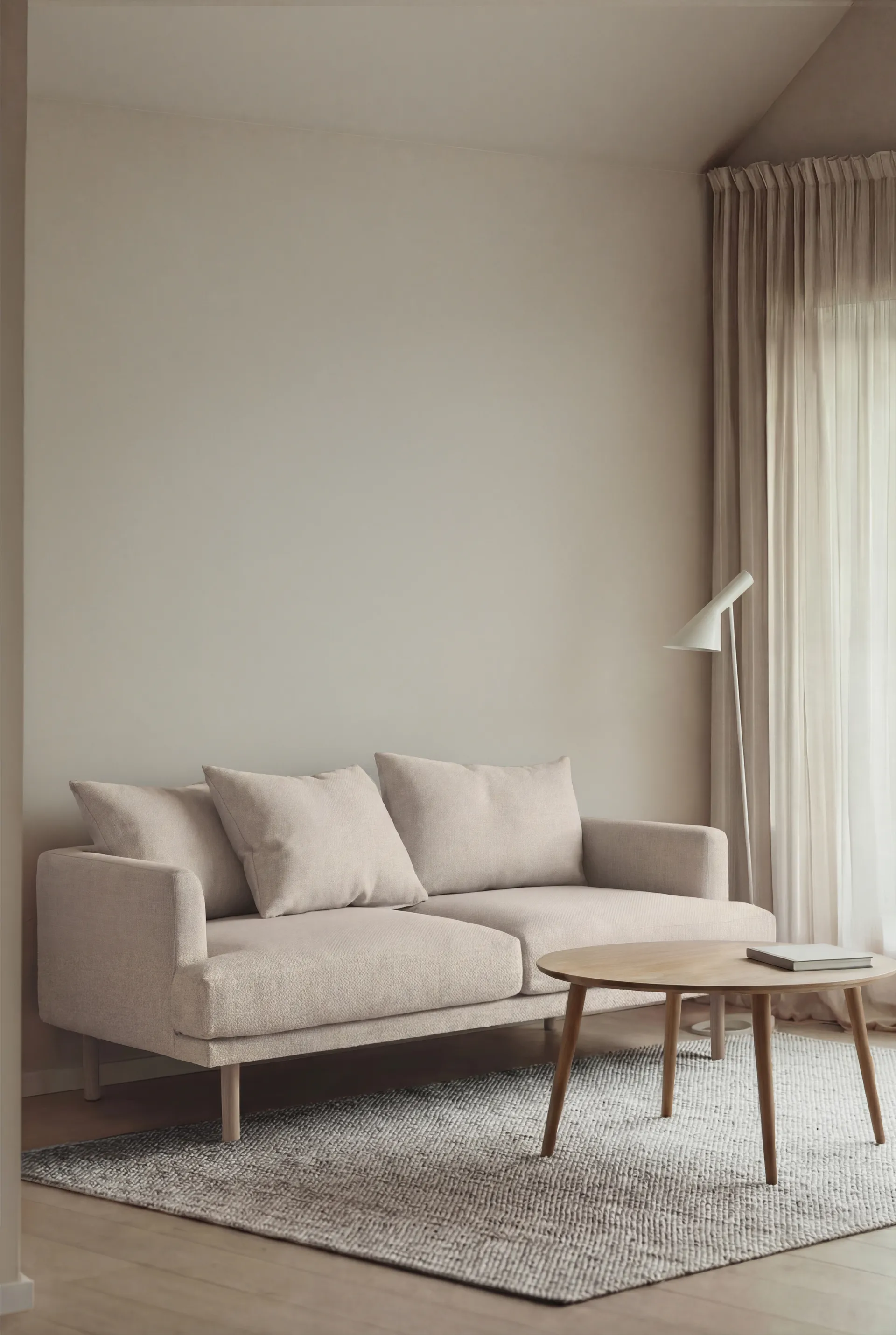 Sjövik soffa, Caleido Beige 9600-vitoljad ek, 2,5-sits 1898