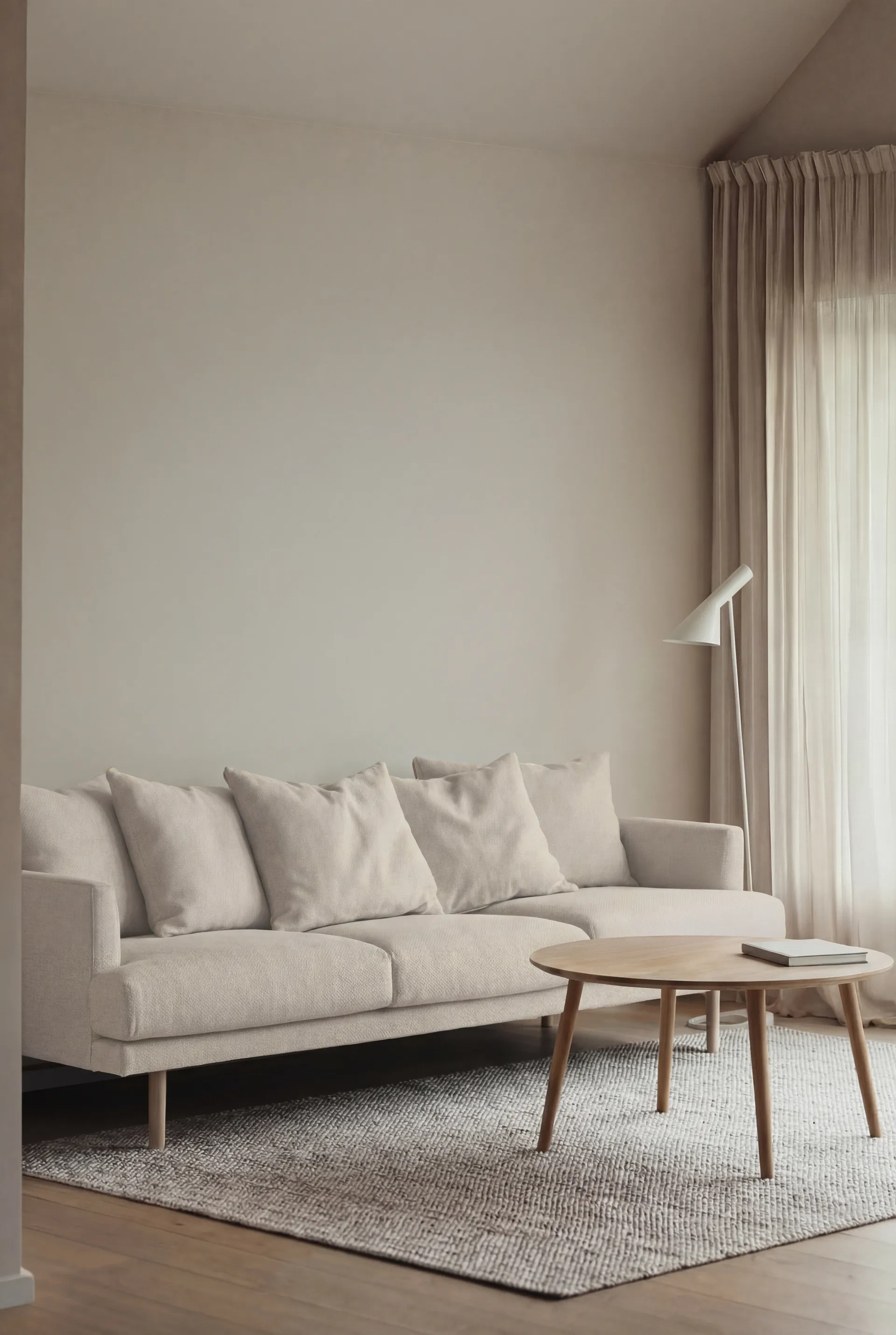 Sjövik soffa, Caleido Beige 9600-vitoljad ek, 3,5-sits 1898