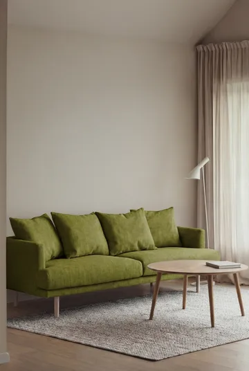 Sjövik soffa - Luiza Green 3975-vitoljad ek, 3-sits - 1898