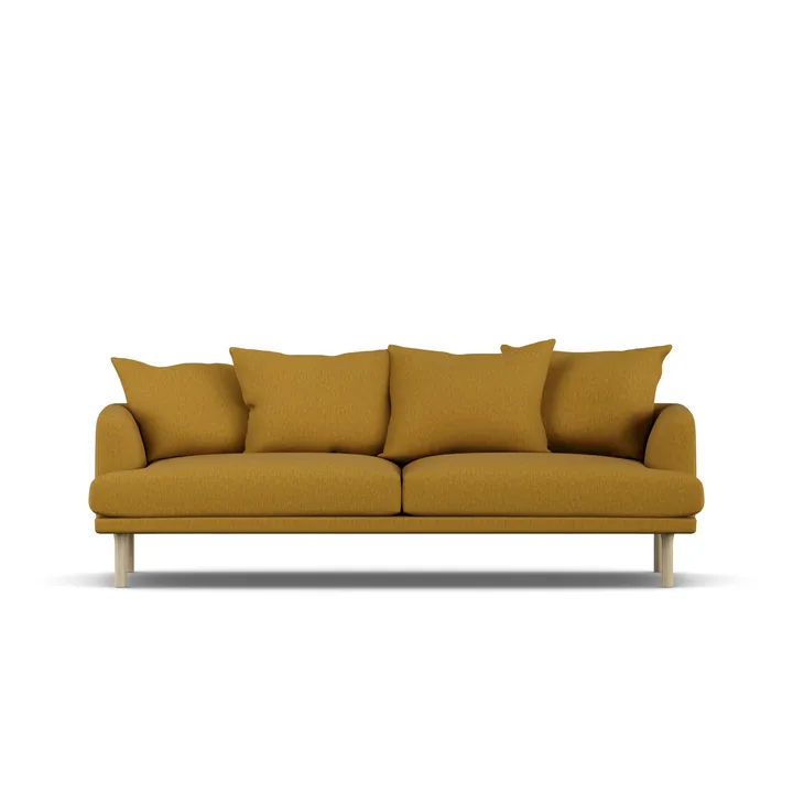 Sjövik soffa - Luiza Mustard 3972-vitoljad ek, 3-sits - 1898