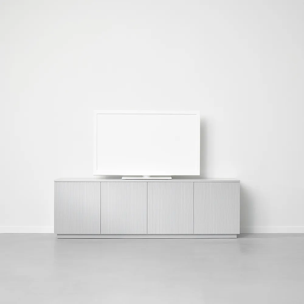 Beam sideboard, ljusgrå, stativ i vitoljad ek A2
