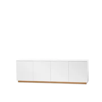 Beam sideboard - vit lack, sockel i oljad ek - A2
