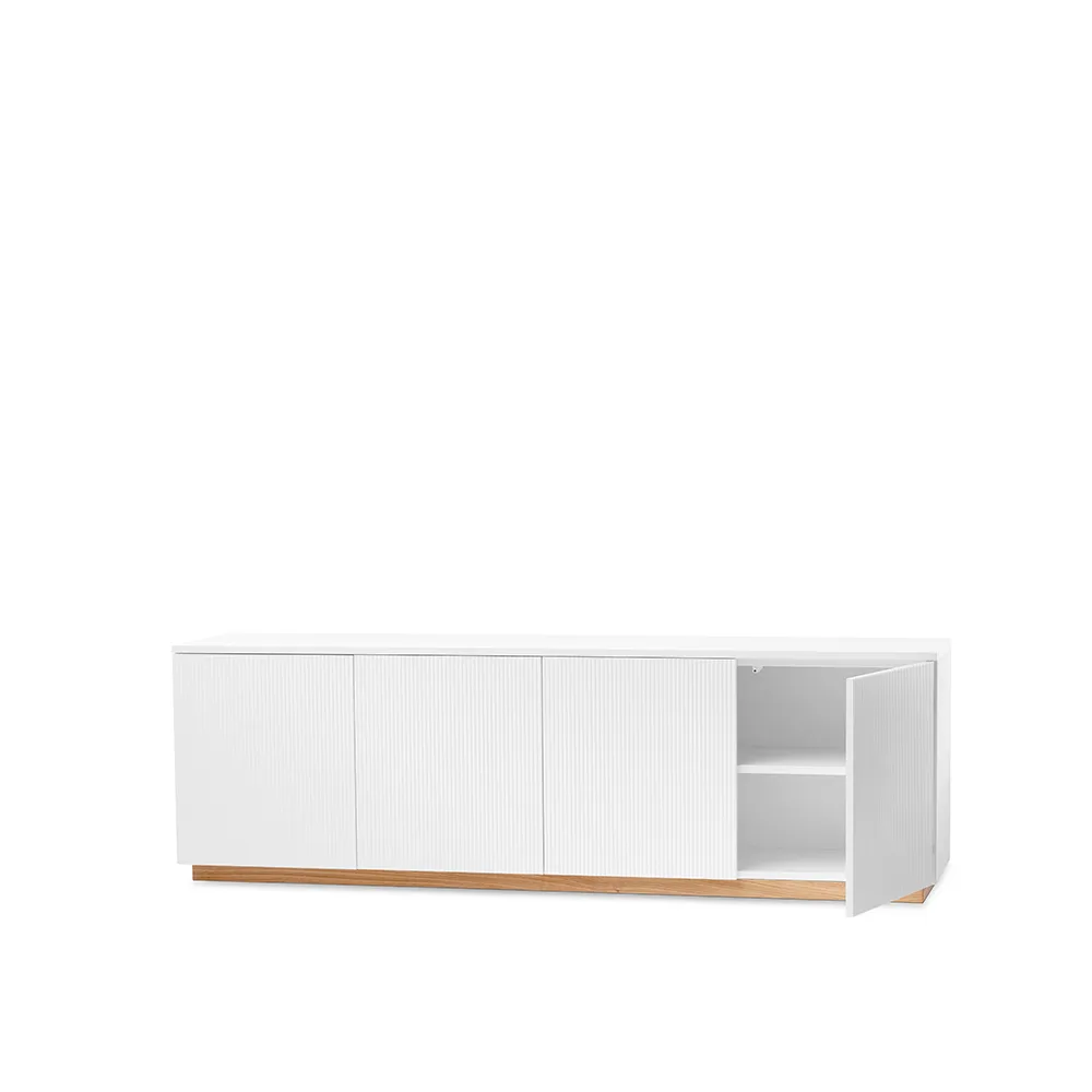 Beam sideboard, vit lack, sockel i vitoljad ek A2