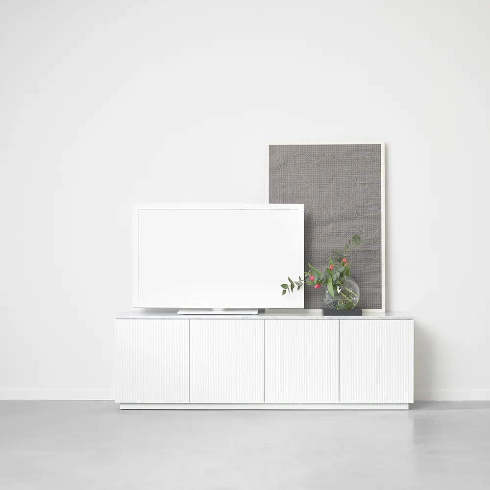 Beam sideboard, vit lack, vit sockel A2