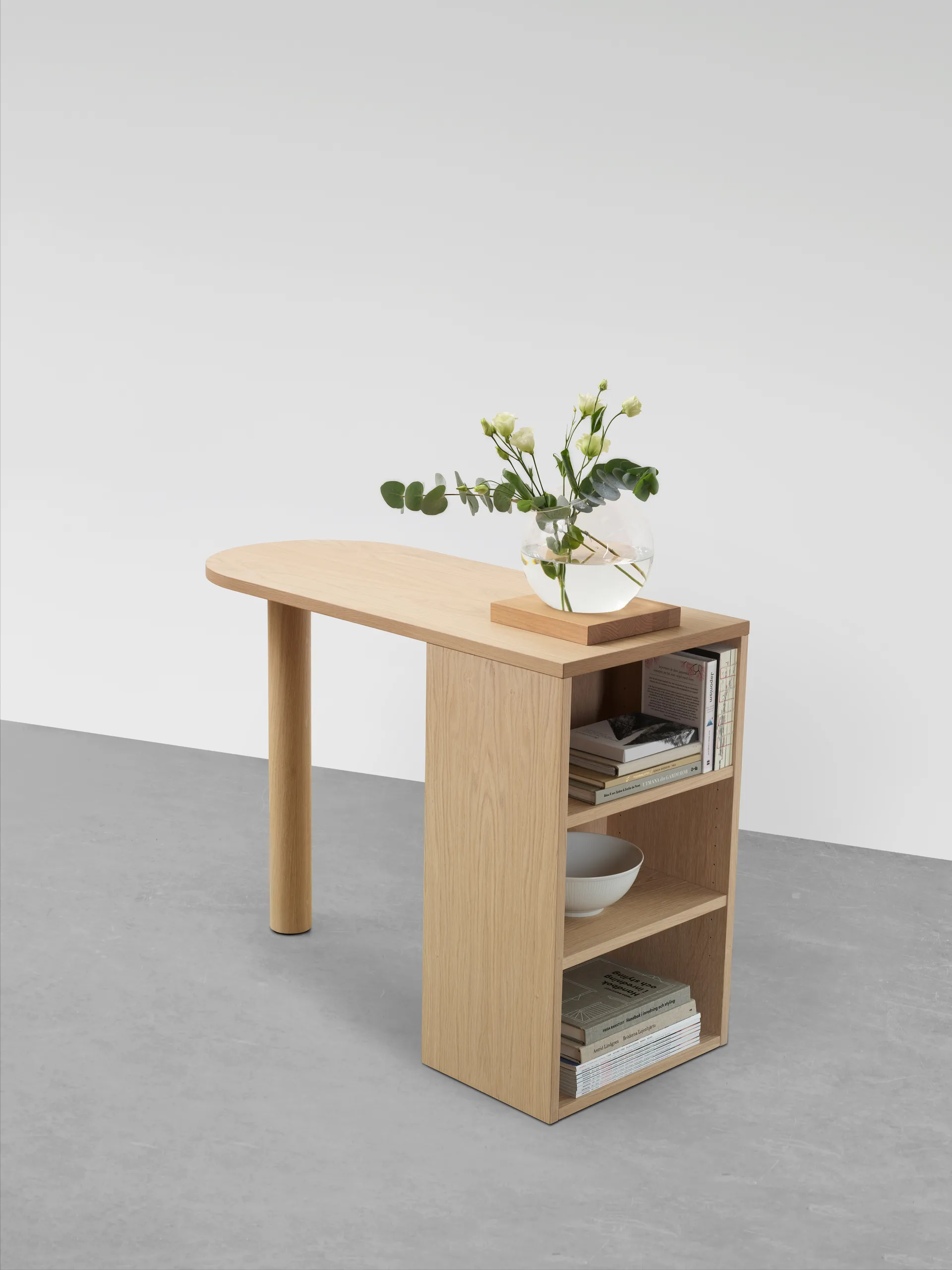 Hub skrivbord, Vitoljad ek, 100x73x43 cm A2