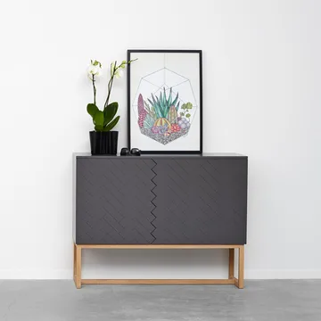 Story sideboard - midnattsblå, vitoljat ekstativ - A2