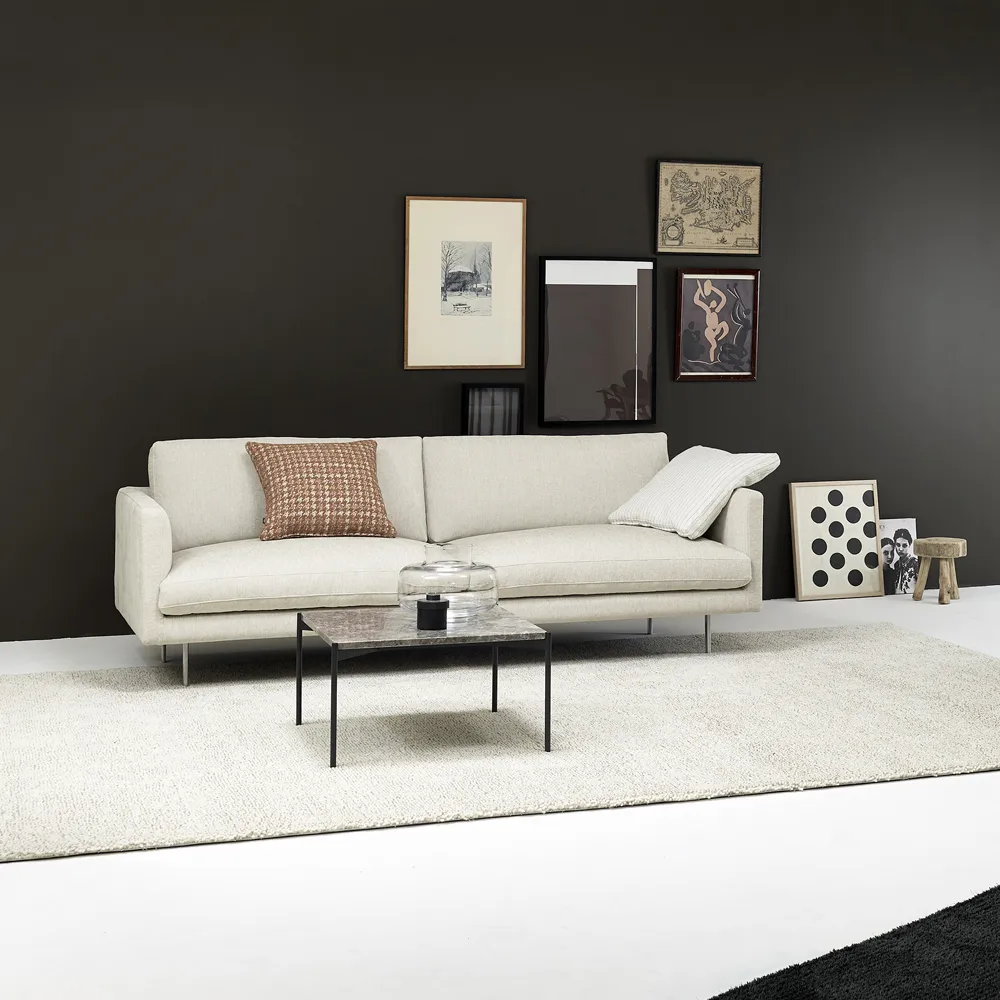 Basel soffa 200 cm, Malawi 21 off white/beige, aluminiumben, 200 cm Adea