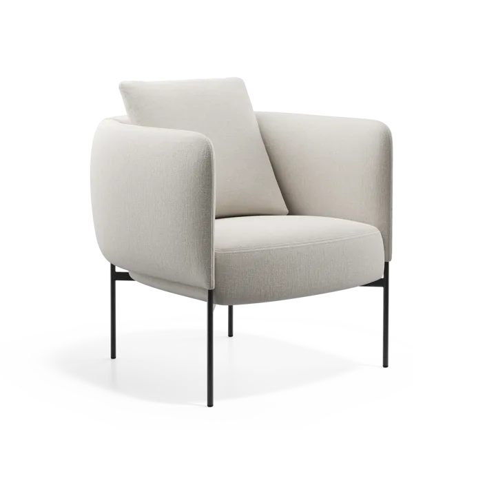 Bonnet Club Chair fåtölj - Malawi 21 beige-svarta ben - Adea