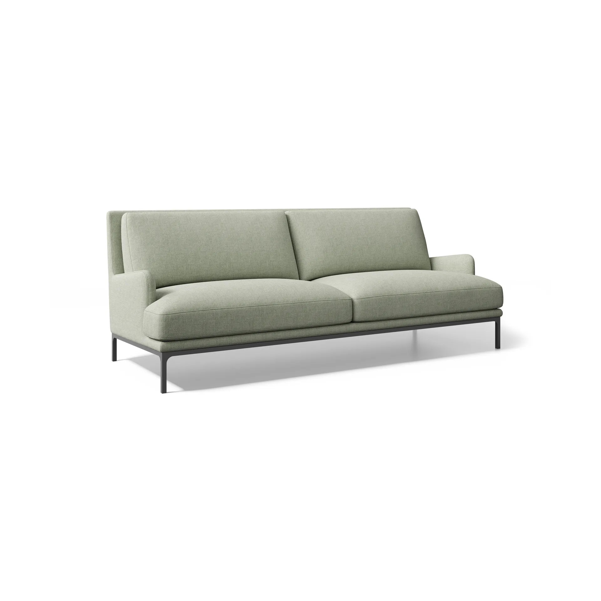 Mr. Jones soffa 230 cm, Lumo 185 grön-inga hjul Adea