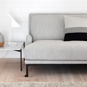 Plateau med bricka soffbord - marmor brun-svart stativ-bricka i ask-60x100 - Adea
