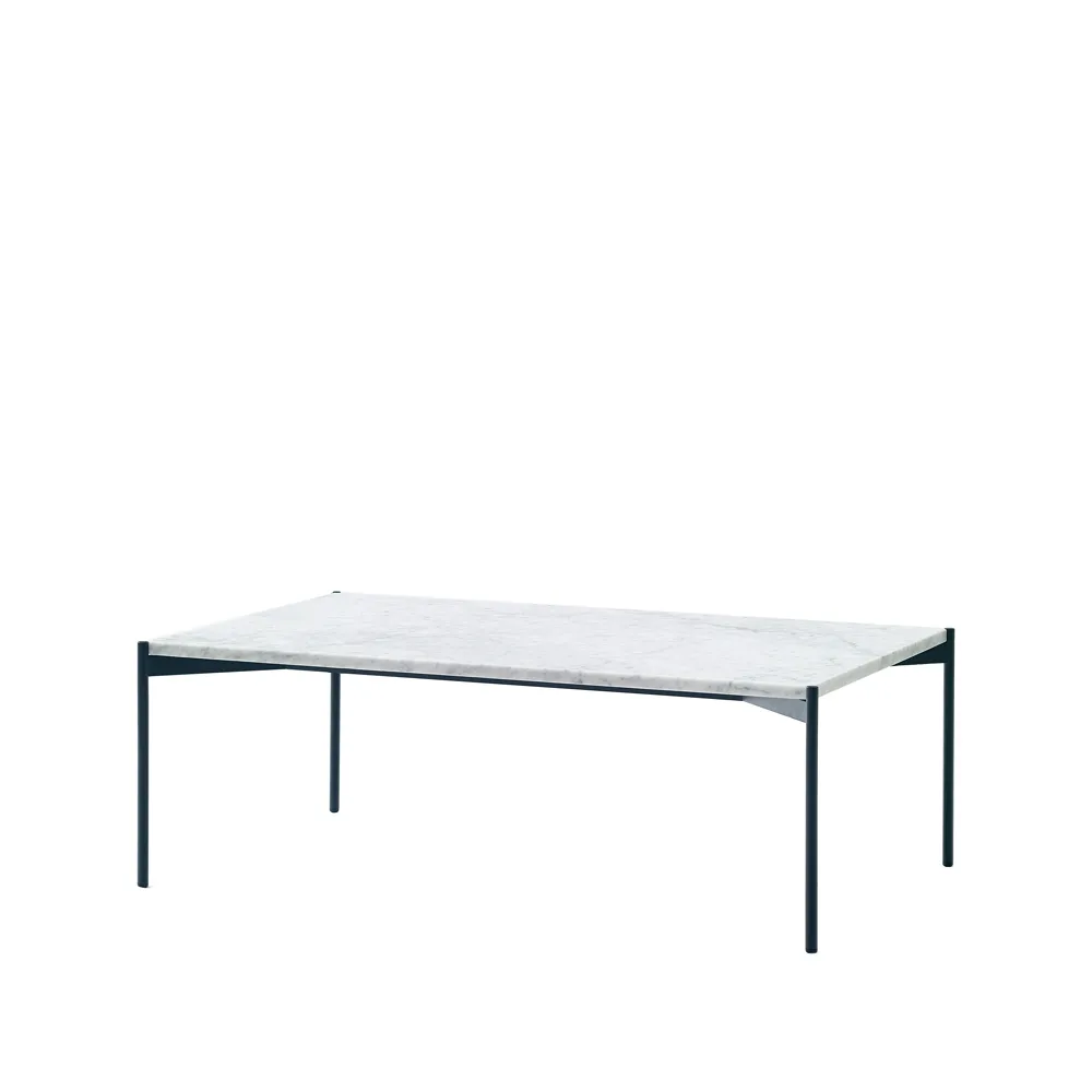 Plateau soffbord, marmor vit, svart underrede, 60x100 Adea