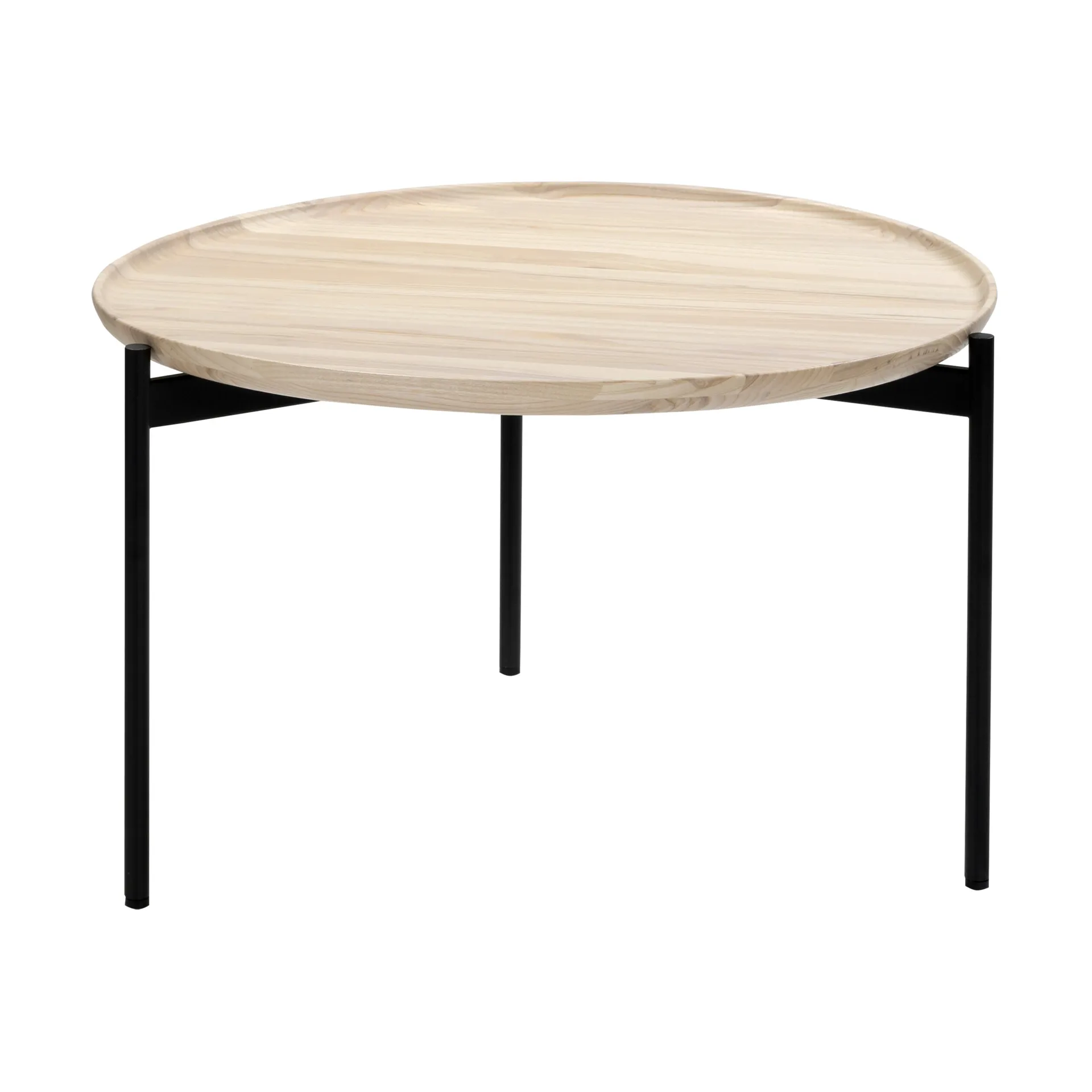 Plateau Wood soffbord Ø58 cm, Ask vit-svarta ben-H35 Adea