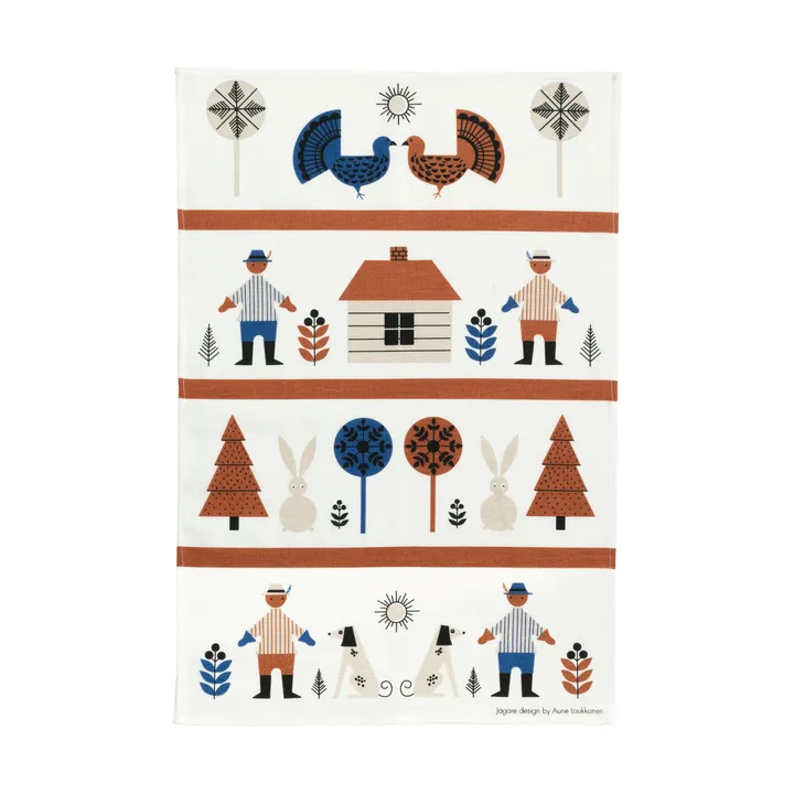 Jägare kökshandduk 47x70 cm - Blå-brun - Almedahls