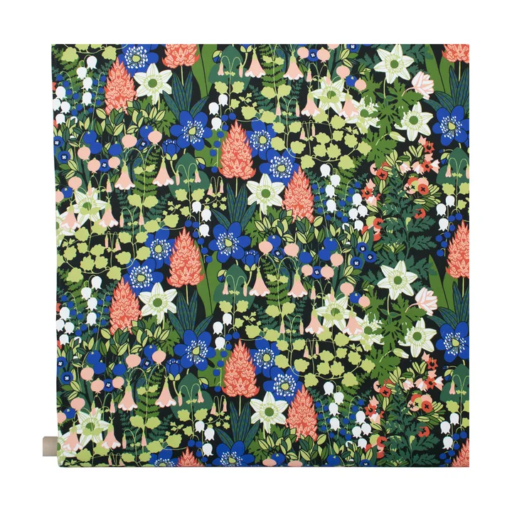 Skogen tyg - Svart-grön-rosa - Almedahls