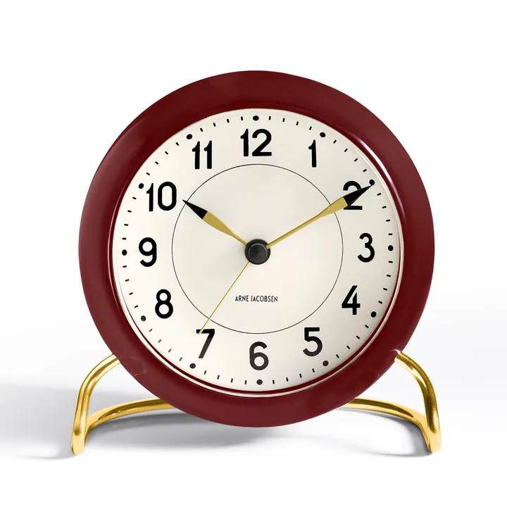 Aj Station bordsklocka vinröd - vinröd - Arne Jacobsen Clocks
