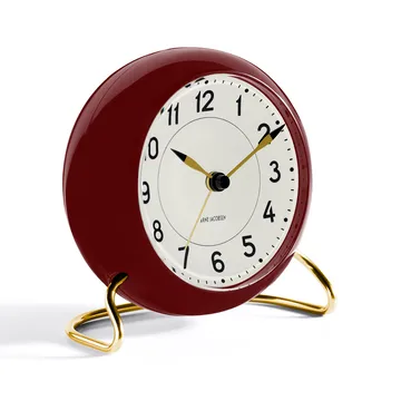 Aj Station bordsklocka vinröd - vinröd - Arne Jacobsen Clocks