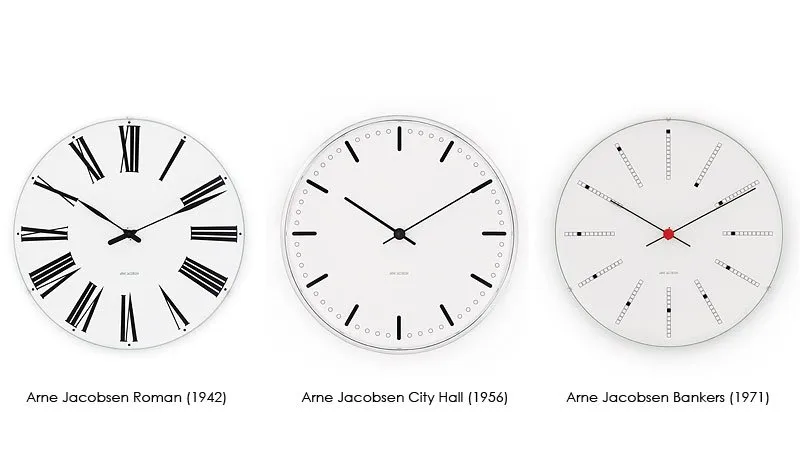 Arne Jacobsen City Hall klocka, Vit, Ø29 cm Arne Jacobsen Clocks