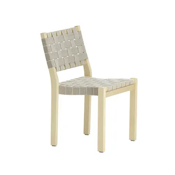 611 stol linnegjord - Natur-Svart-Naturlackad björk - Artek