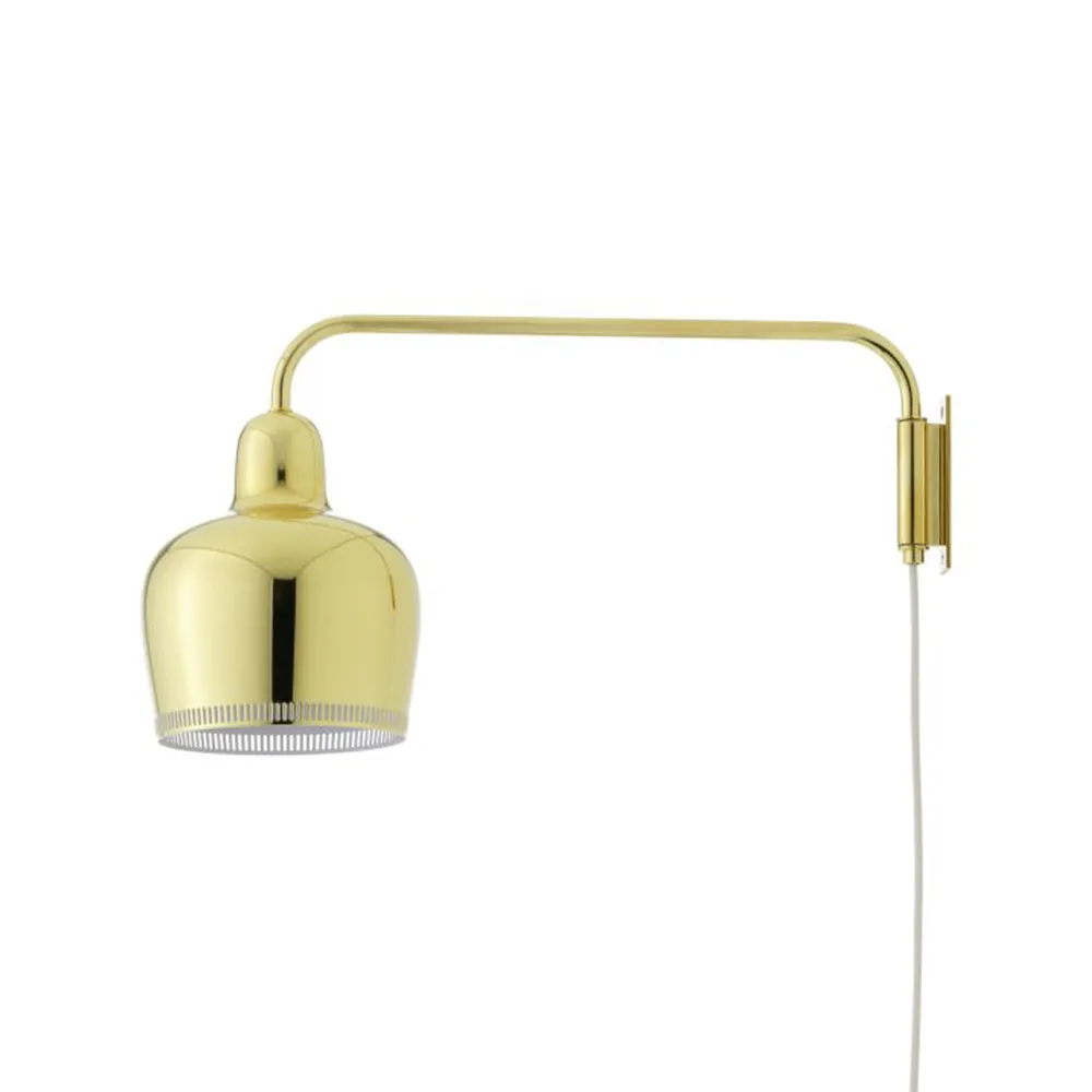A330S Golden Bell vägglampa, Mässing-Vit Artek