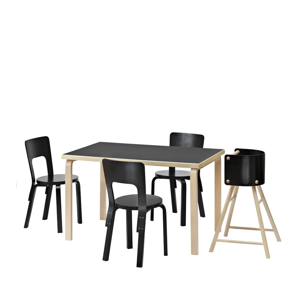 Aalto 81B matbord, Naturlackerad björk-Björkben Artek