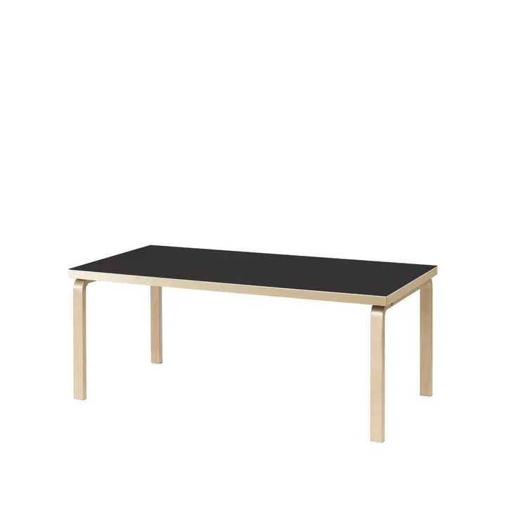 Aalto 83 matbord rektangulärt - Svart linoleum-Björkben - Artek