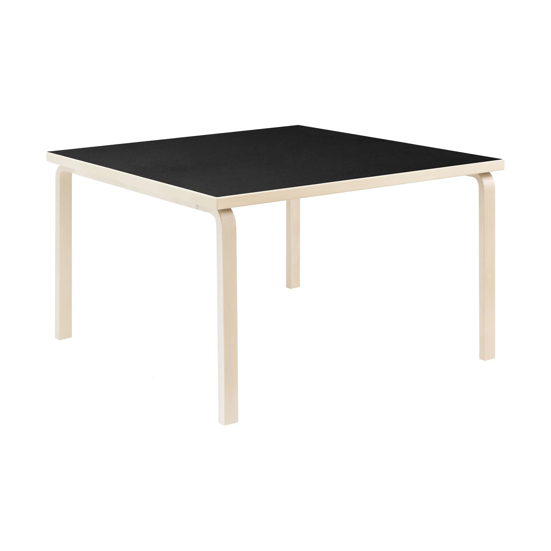 Aalto 84 matbord, Top black linoleum-natural lacquered Artek