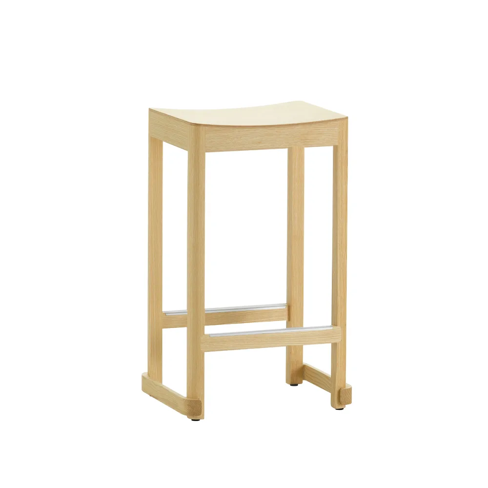 Atelier barpall, Naturlackerad ask-H65 cm Artek
