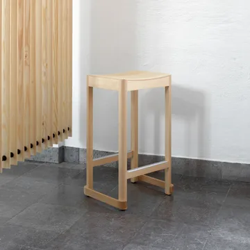 Atelier barpall - Svartlackerad björk-H65 cm - Artek