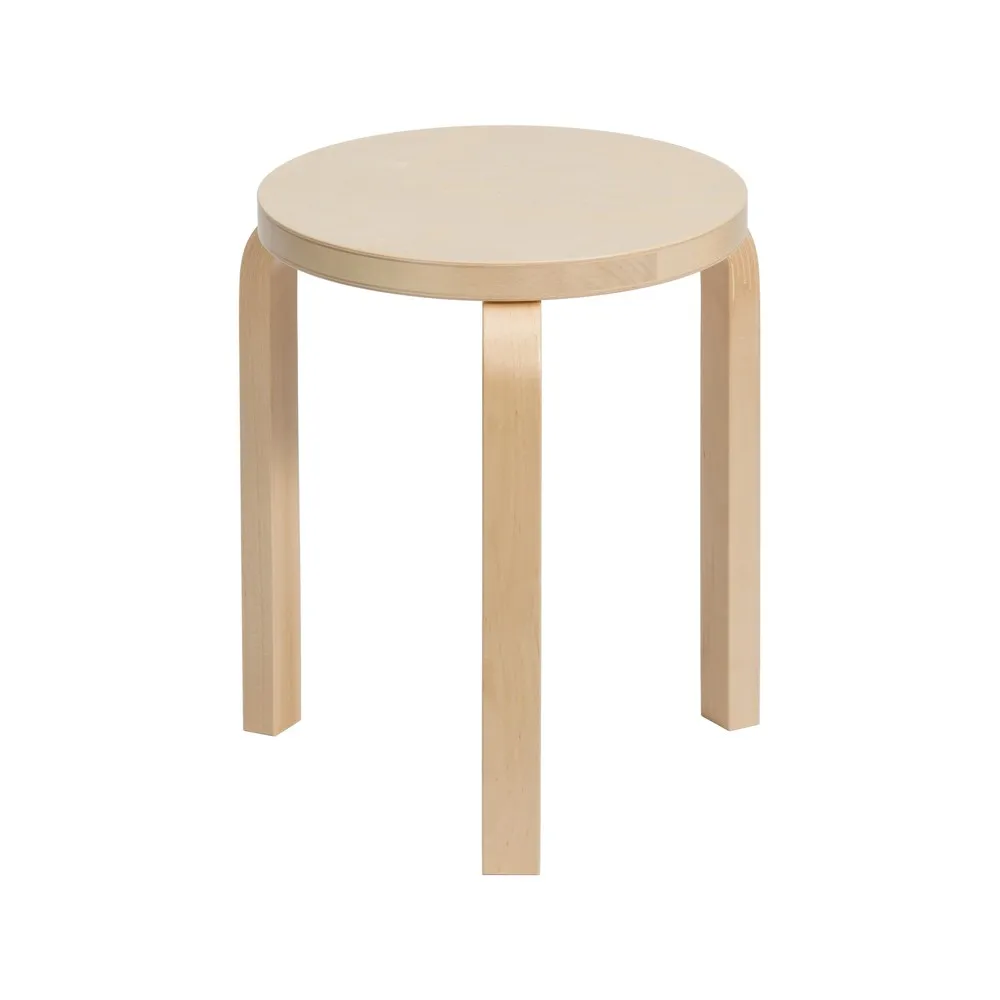 Stool 60 rund pall 3 st ben, Björk, Ø38x44 cm Artek