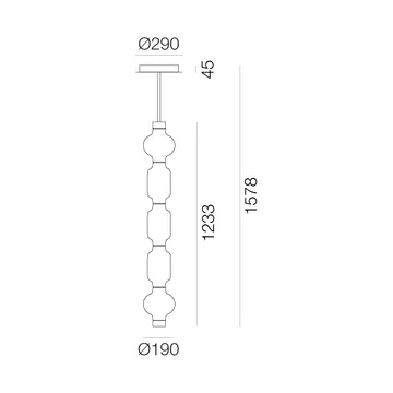 Alambicco vertikal pendel, appstyrd - 5 glaskuppor - Artemide