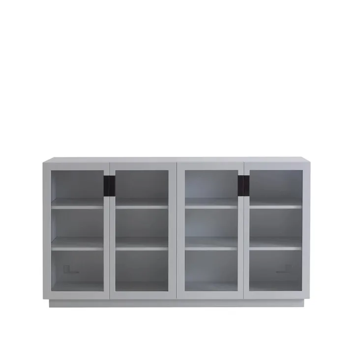 Frame 160 Medium vitrinskåp - light grey, glasdörrar, 42 cm, black - Asplund