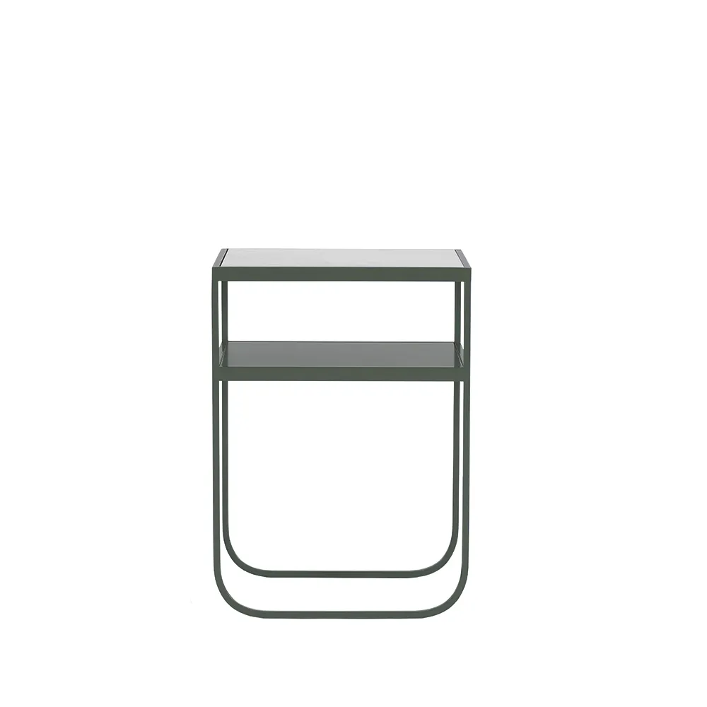 Nati Tati High konsolbord, marmor carrara, stativ green khaki Asplund