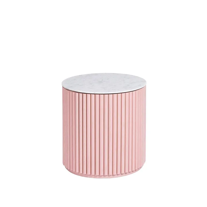 Petit Palais sidobord - dusty pink, h42, topp carraramarmor - Asplund