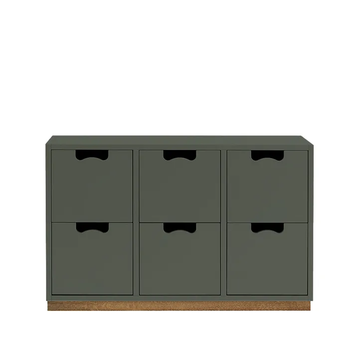 Snö B2 byrå - green khaki, eksockel - Asplund