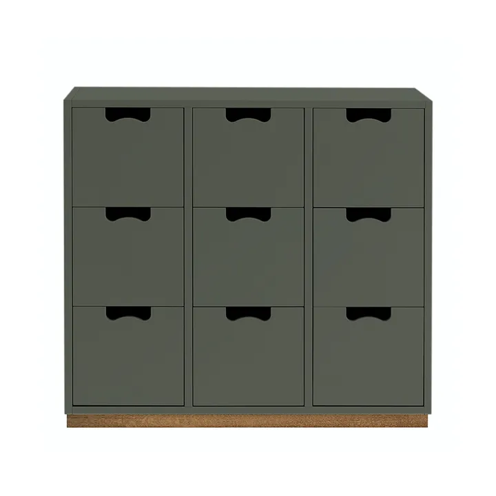 Snö B3 byrå - green khaki, eksockel - Asplund