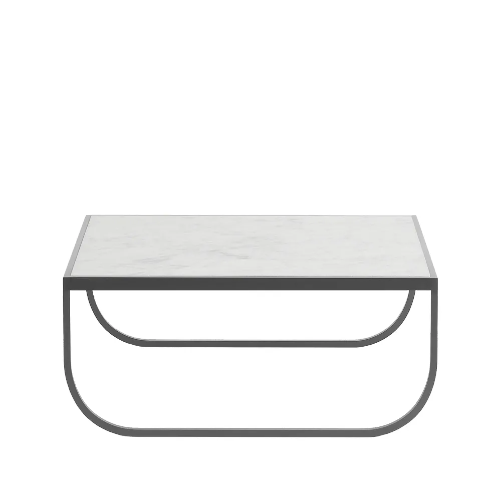 Tati High soffbord, marmor vit, storm grey stativ Asplund
