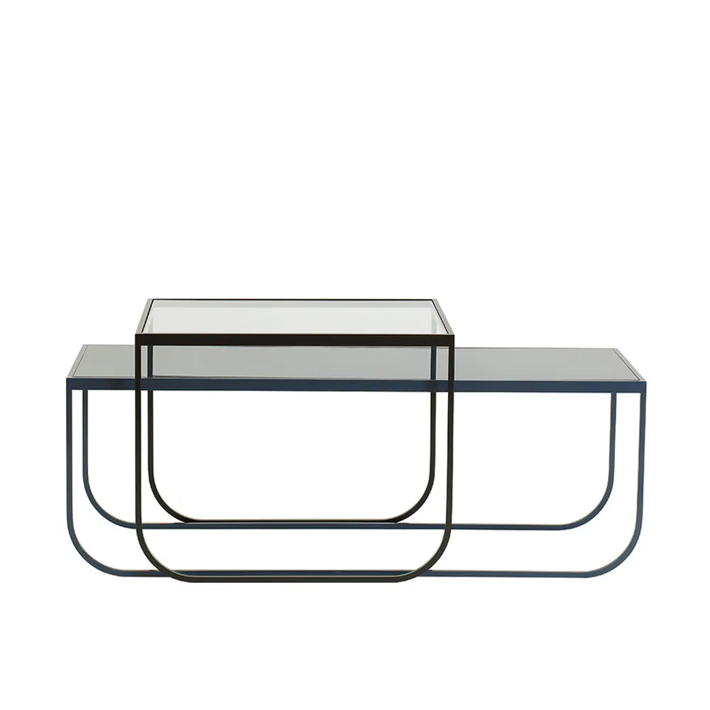 Tati Lounge Low soffbord, marmor vit, vitlackat stativ Asplund