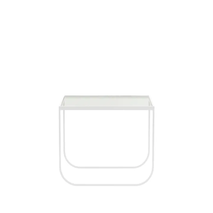 Tati Square soffbord - glas, vitt stativ - Asplund