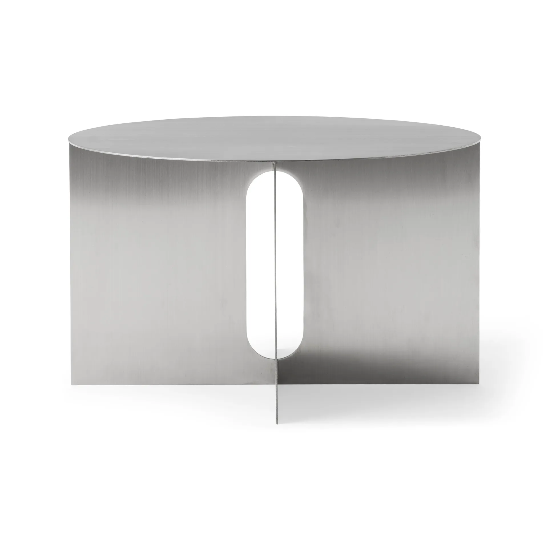 Androgyne sidobord Ø63 cm, Brushed steel Audo Copenhagen