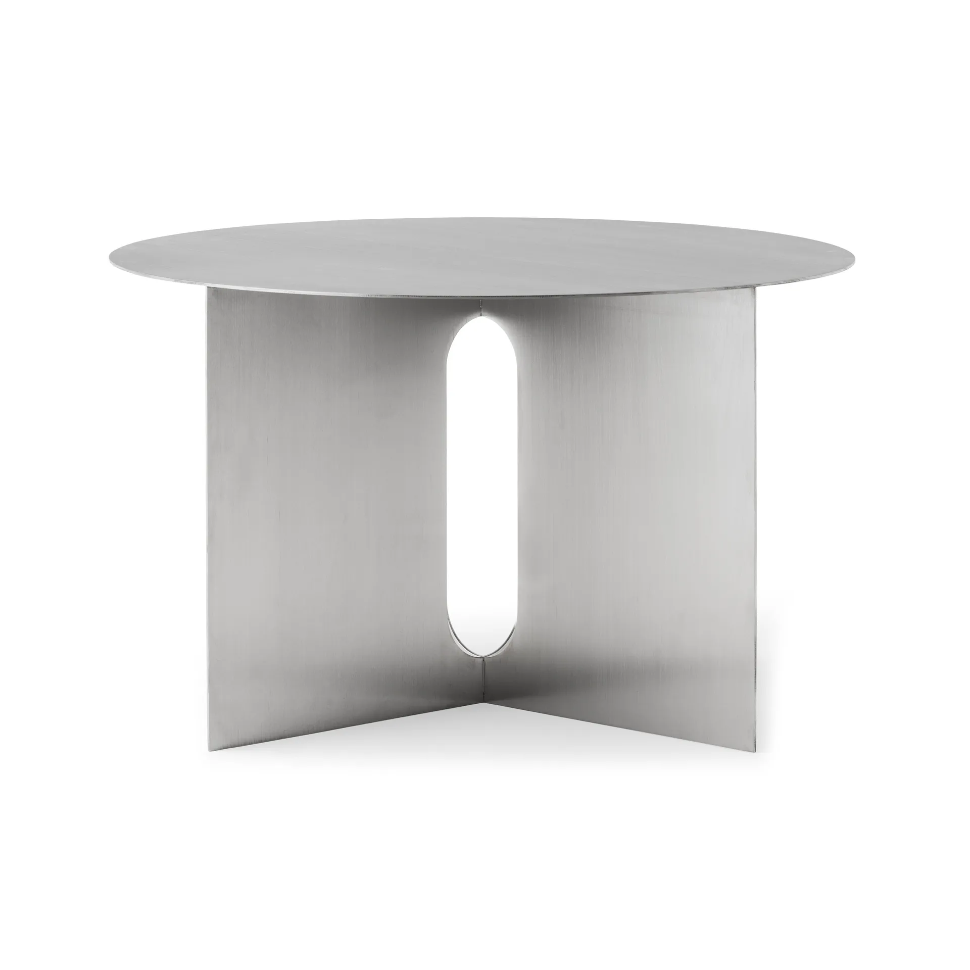 Androgyne sidobord Ø63 cm, Brushed steel Audo Copenhagen