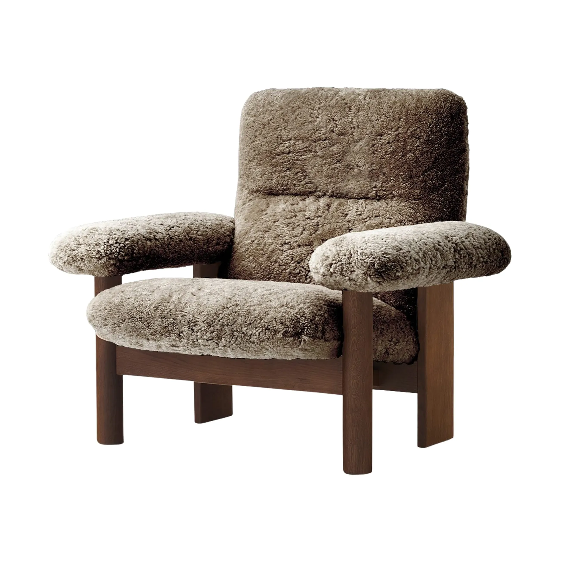 Brasilia fåtölj, Dark oak-Sahara sheepskin curly Audo Copenhagen