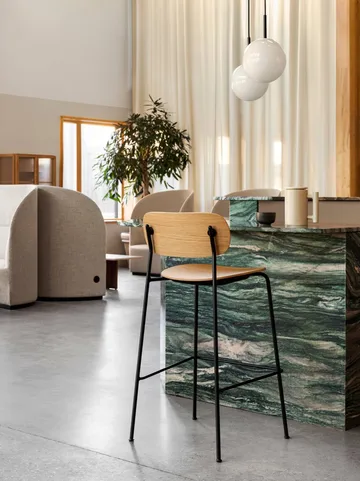 Co Bar Chair barstol - Mörkbetsad ek-kromat stål, 75 cm - Audo Copenhagen