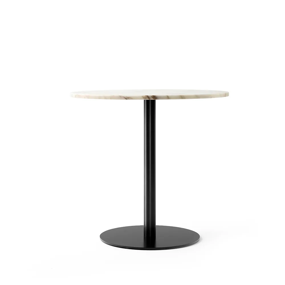 Harbour Column matbord, Marble off white-svart stativ, Ø80 cm Audo Copenhagen