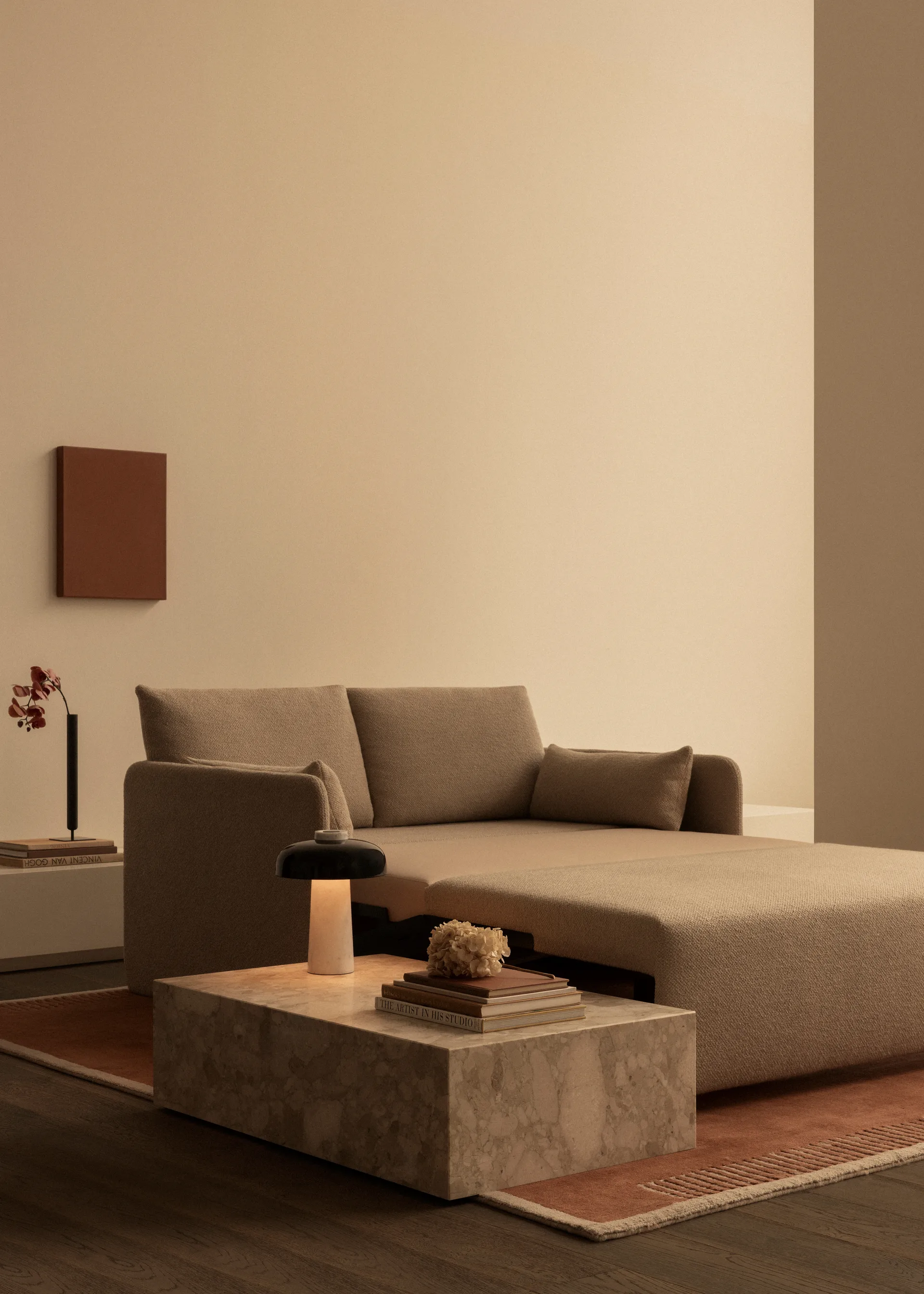 Offset bäddsoffa 2-sits, Baru 0450 Gold Audo Copenhagen