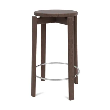Passage barpall - Mörkbetsad ek-rostfritt stål, 65 cm - Audo Copenhagen
